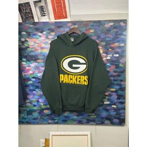 Gildan Green Bay Packers Hoodie Mens XL Forest Green Graphic Sweatshirt NFL